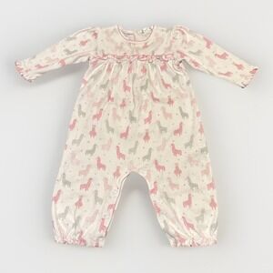 Kissy Kissy Pink and Gray Giraffe Print One-Piece Pajamas